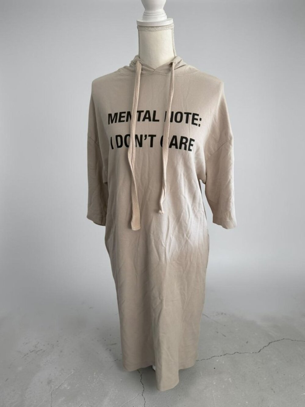 ZARA Mental Note Hoodie MIDI Dress Size Medium